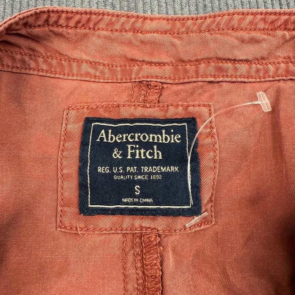 Abercrombie & Fitch Pinafore Mini Dress Terracotta Red Overall Straps Small Y2k - Picture 4 of 9